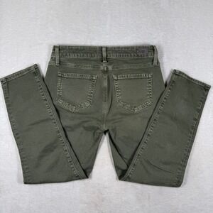 Paige Skyline Skinny Crop Pants Olive Green Twill Stretch Jeans Size 27